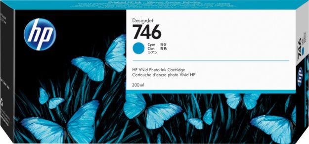 Picture of HP 746 Cyan High Capacity Ink Cartridge 300ml - P2V80A