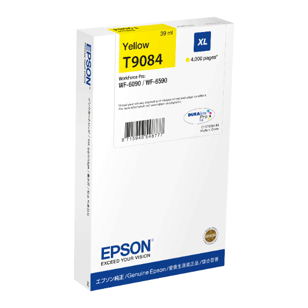 Picture of Epson T9084 Yellow Ink Cartridge 39ml - C13T908440