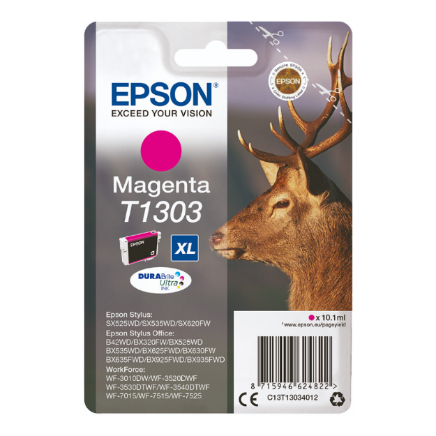 Picture of Epson T1303 Stag Magenta High Yield Ink Cartridge 10ml - C13T13034012