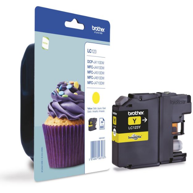 Picture of Brother Yellow Ink Cartridge 6ml - LC123Y