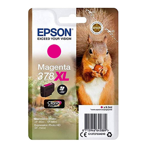 Picture of Epson 378XL Squirrel Magenta High Yield Ink Cartridge 9ml - C13T37934010