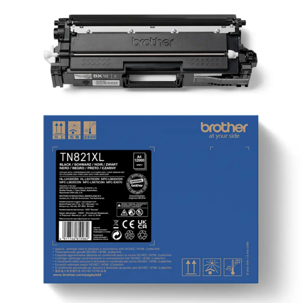 Picture of Brother High Capacity Black Toner Cartridge 12K pages - TN821XLBK