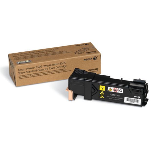 Picture of Xerox Yellow Standard Capacity Toner Cartridge 1k pages for 6500 6505 - 106R01593