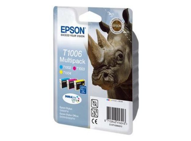 Picture of Epson T1006 Rhino High Yield Colour Multipack 3 x 11ml (Pack 3) - C13T10064010