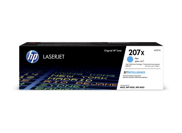 Picture of HP 207X Cyan Standard Capacity Toner Cartridge 2.45K pages - W2211X