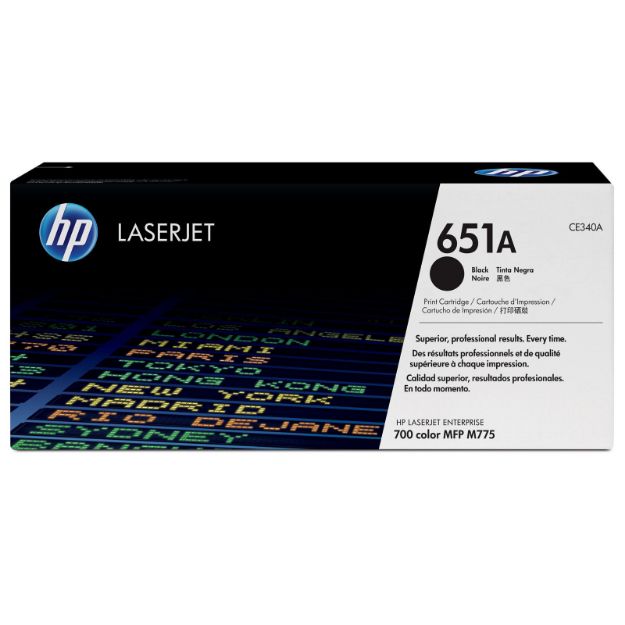 Picture of HP 651A Black Standard Capacity Toner 13.5K pages for HP LaserJet Enterprise M775 - CE340A