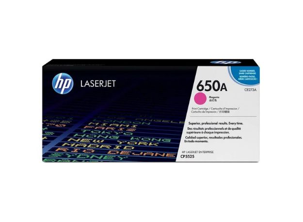 Picture of HP 650A Magenta Standard Capacity Toner 15K pages for HP Color LaserJet Enterprise M750/CP5525 - CE273A