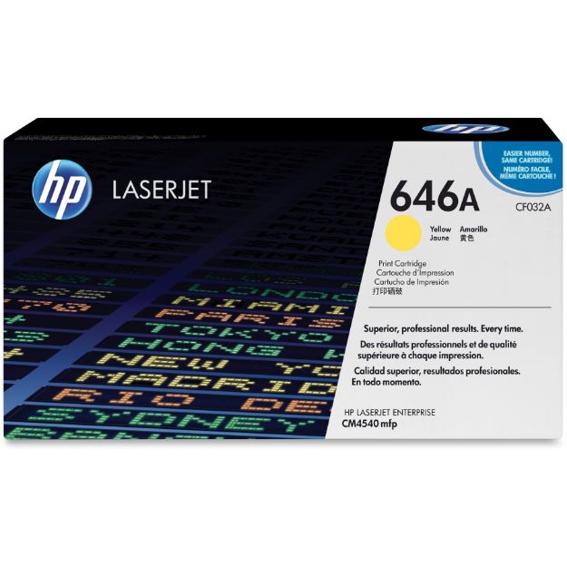 Picture of HP 646A Standard Capacity Yellow Toner Cartridge - CF032A