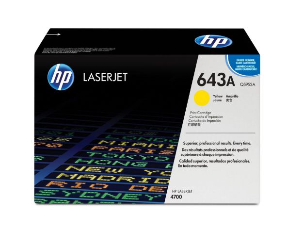 Picture of HP 643A Standard Capacity Yellow Toner Cartridge 10K pages for HP Color LaserJet 4700 - Q5952A