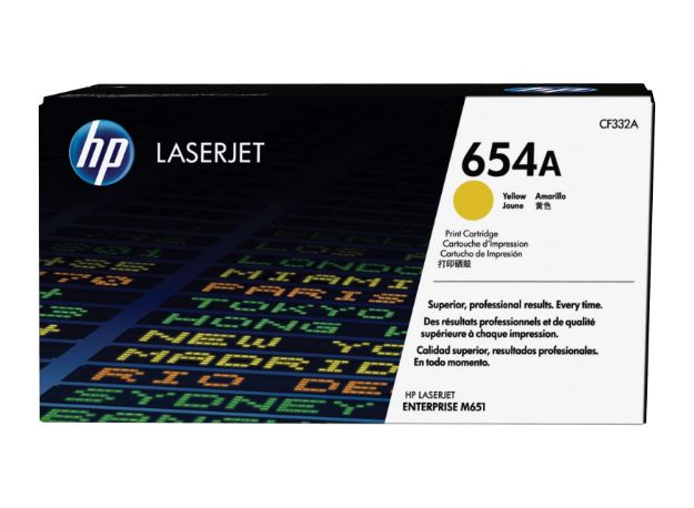 Picture of HP 654A Standard Capacity Yellow Toner Cartridge - CF332A