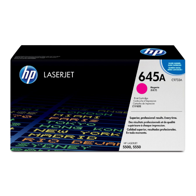 Picture of HP 645A Magenta Standard Capacity Toner Cartridge 12K pages for HP Color LaserJet 5500/5550 - C9733A