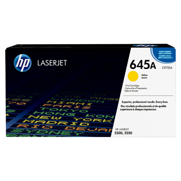 Picture of HP 645A Yellow Standard Capacity Toner Cartridge 12K pages for HP Color LaserJet 5500/5550 - C9732A