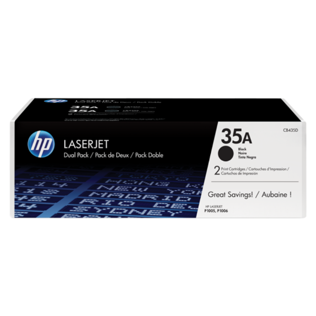 Picture of HP 35A Black Standard Capacity Toner Cartridge 1.5K pages Twinpack for HP LaserJet P1005/P1006 - CB435AD