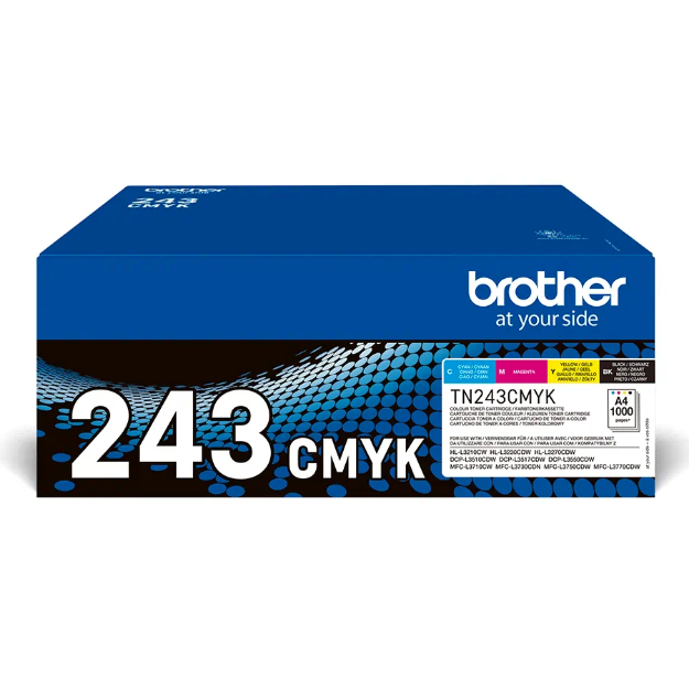 Picture of Brother Standard Capacity Toner Cartridge Multipack 4 x 1k pages (Pack 4) - TN243