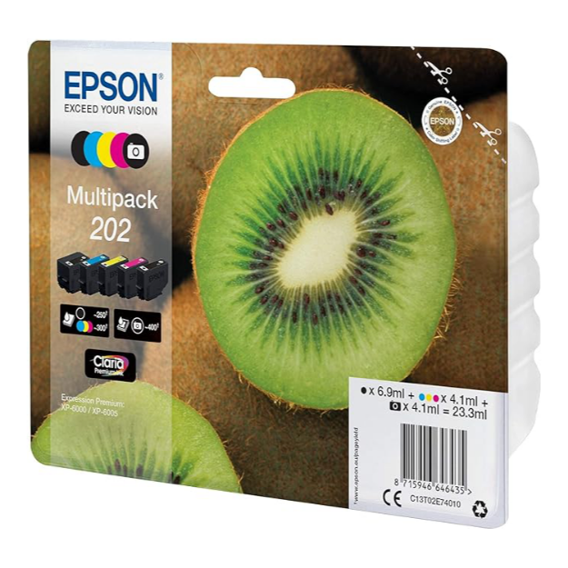 Picture of Epson 202 Kiwi Ink Cartridge Multipack (5 Pack) - C13T02E74010