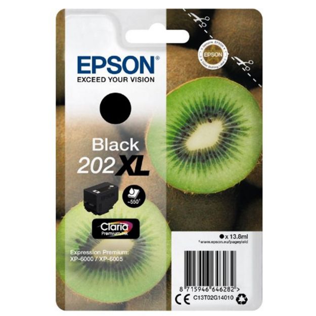 Picture of Epson 202XL Kiwi High Capacity Black  Ink Cartridge - C13T02G14010