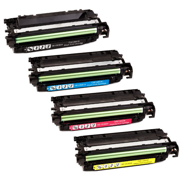 Picture of Compatible HP CE260A / CE261A / CE262A / CE263A Multipack Toner Cartridges