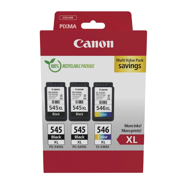 Picture of OEM Canon PG-545XL/CL-546XL High Capacity Combo (3 Pack) Ink Cartridges