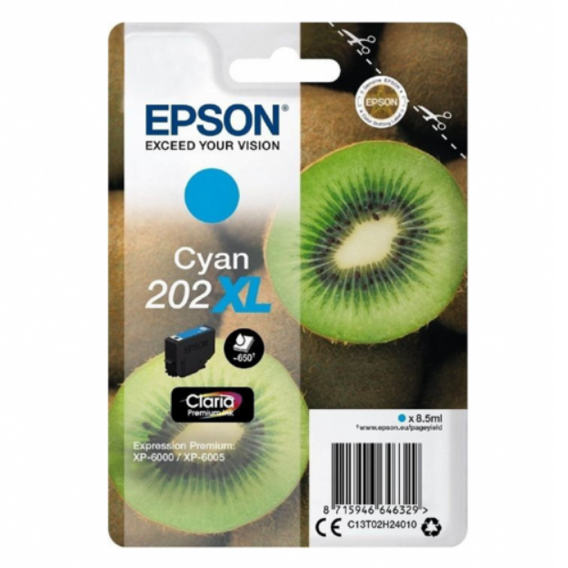 Picture of Epson 202XL Kiwi High Capacity Cyan  Ink Cartridge - C13T02H24010