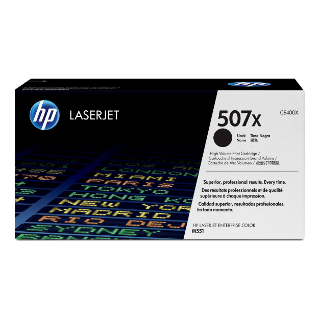 Picture of HP 507X High Yield Black Toner Cartridge - CE400X