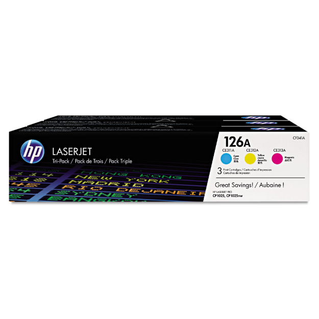 Picture of HP 126A Standard Capacity Colour Toner Cartridge Multipack - CF341A