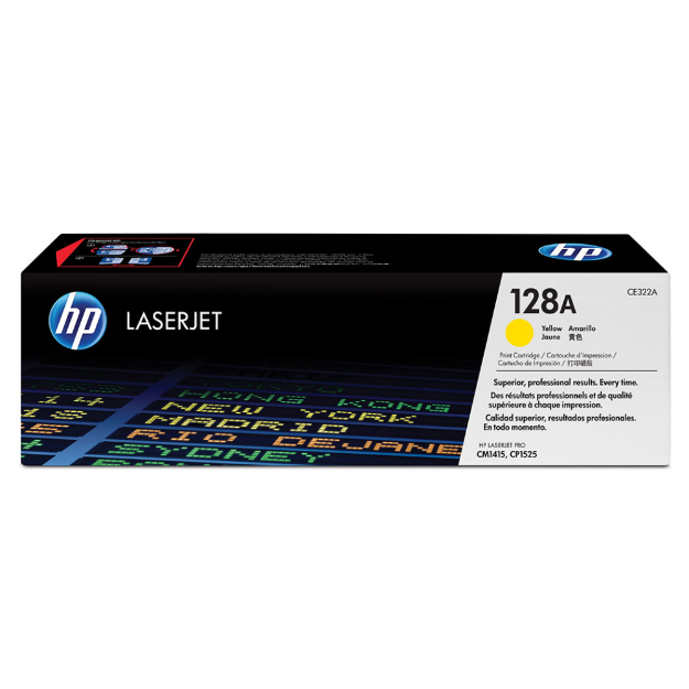 Picture of HP 128A Standard Capacity Yellow Toner Cartridge - CE322A