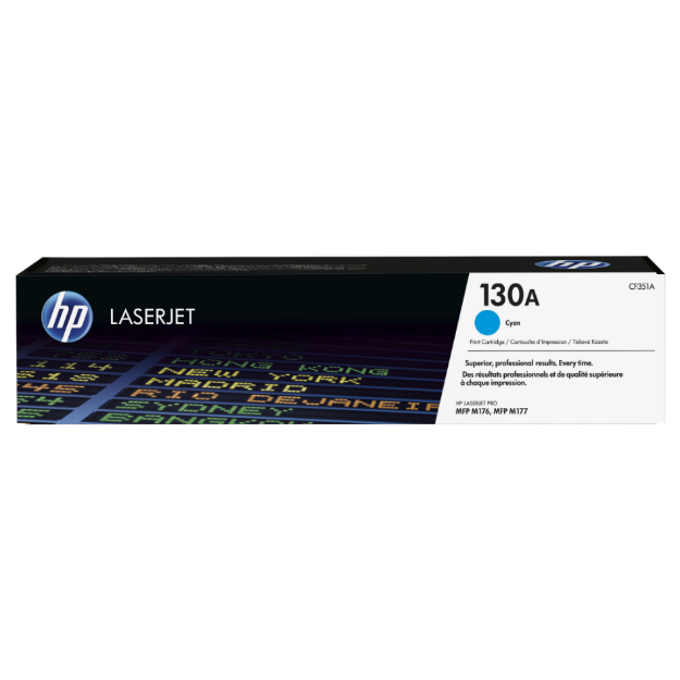 Picture of HP 130A Standard Capacity Cyan Toner Cartridge - CF351A