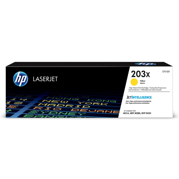 Picture of OEM HP 203X High Capacity Yellow Toner Cartridge - CF542X