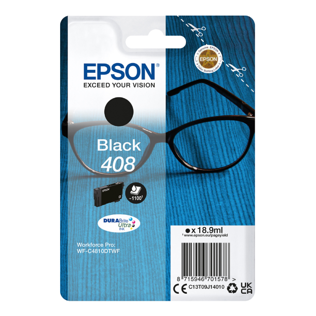 Picture of Epson 408 Black Standard Capacity Ink Cartridge 18.9ml - C13T09J14010