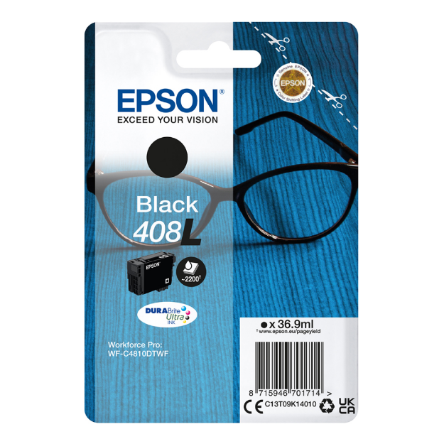 Picture of Epson 408L Black High Capacity Ink Cartridge 36.9ml - C13T09K14010