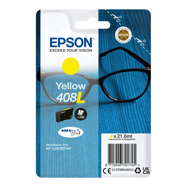 Picture of Epson 408L Yellow High Capacity Ink Cartridge 21.6ml - C13T09K44010