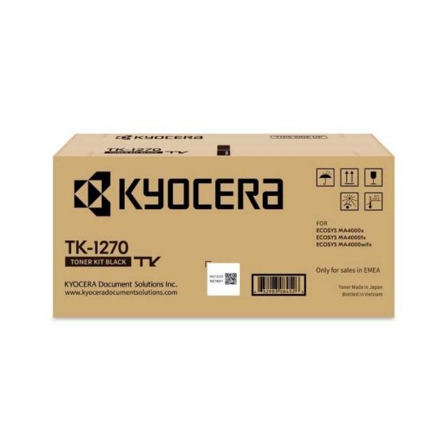 Picture of Genuine Kyocera TK-1270 Black Toner Cartridge