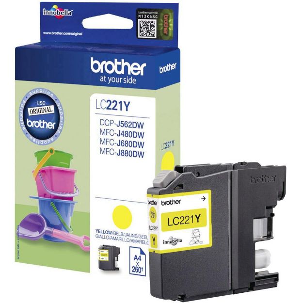 Picture of Brother Yellow Ink Cartridge 4ml - LC221Y